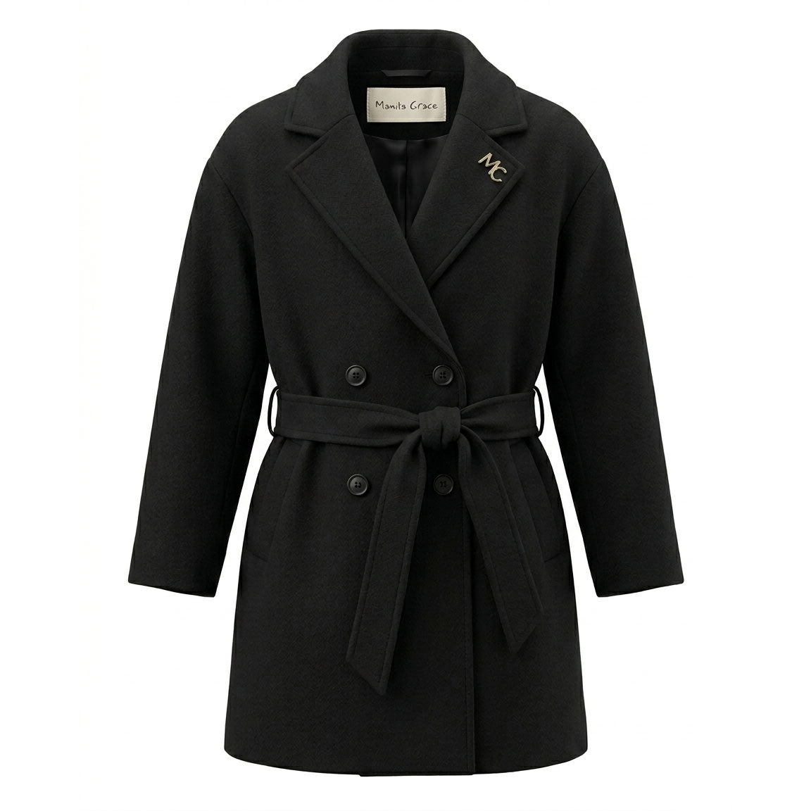 Cappotto nero ragazza Manila Grace