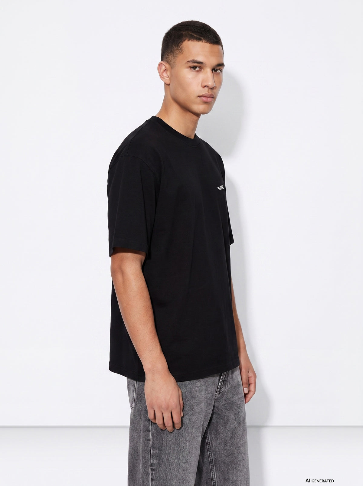 Black Oversized Short Sleeve T-shirt Tiffosi