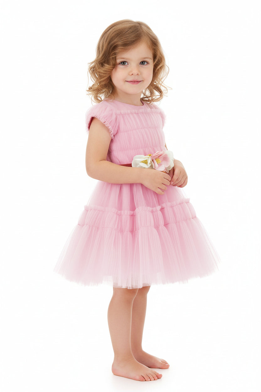 Abito tulle increspato