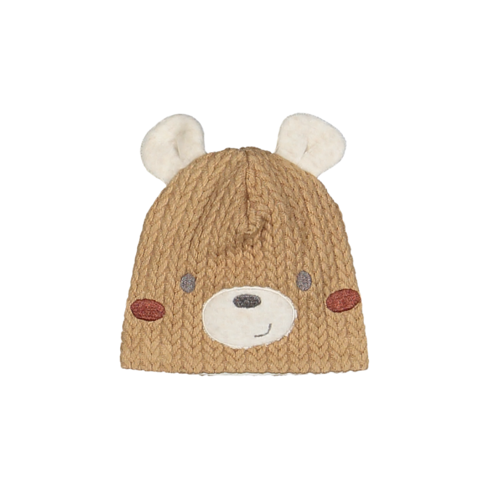 Berretto In Maglia Con Orecchiette Orsetto Nocciola Melby