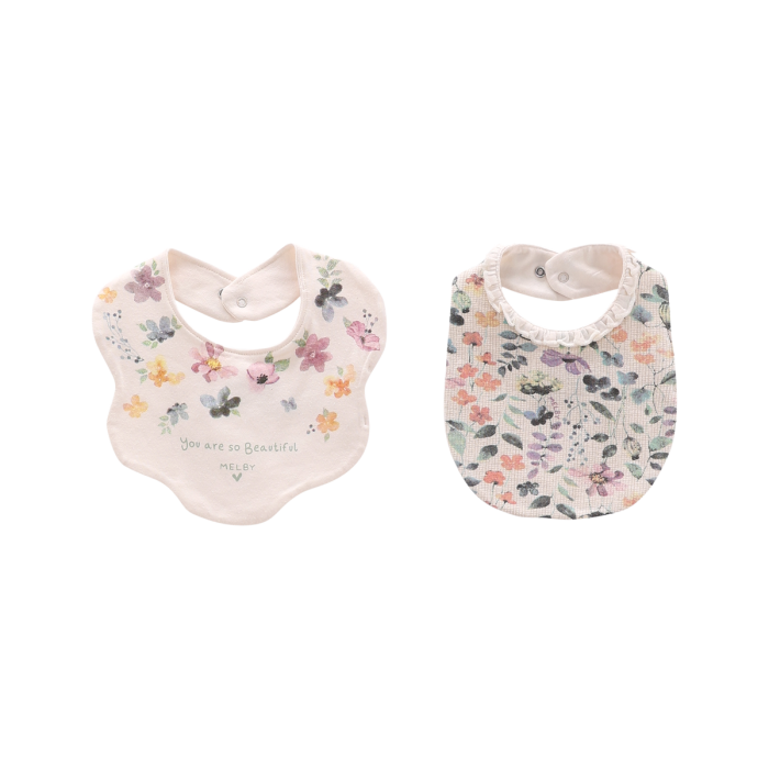 Set 2 Bavaglini Jersey Fantasia Fiori Melby