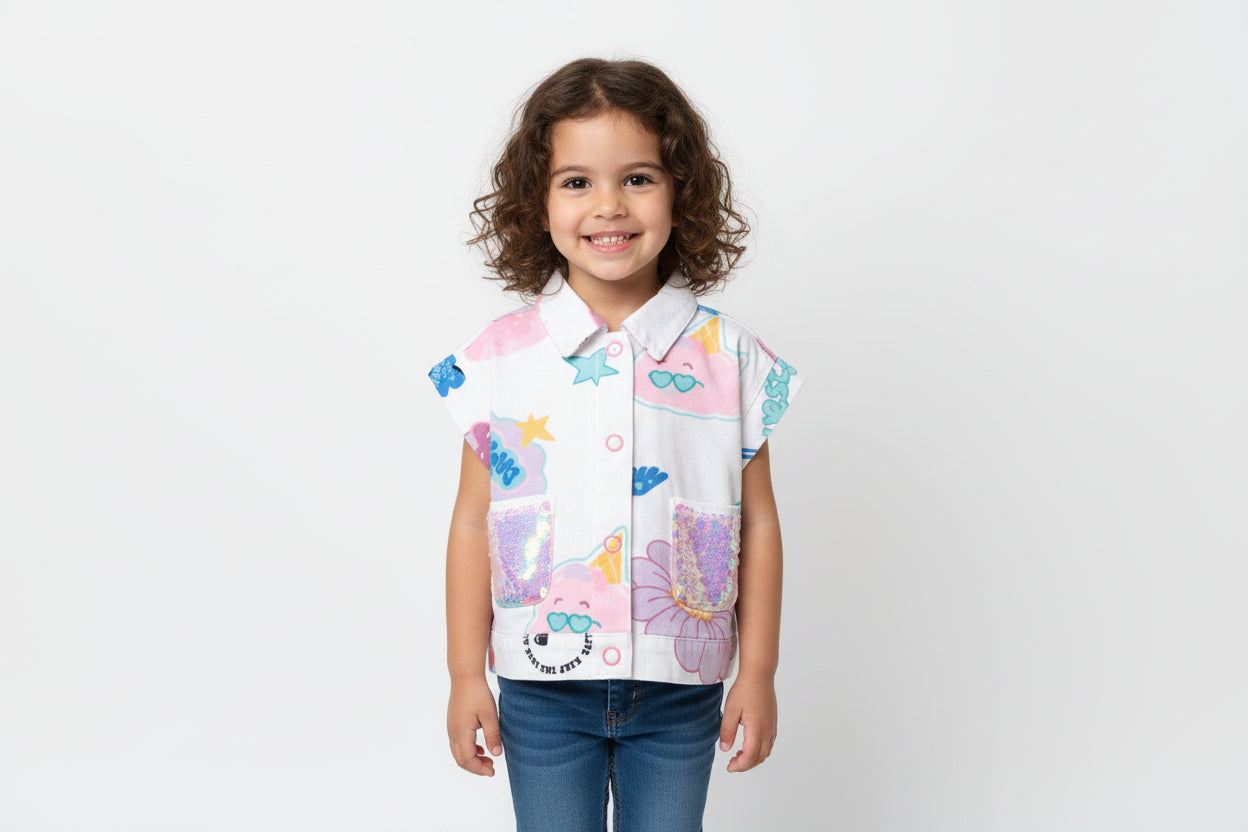 GILET SMANICATO FANTASIA