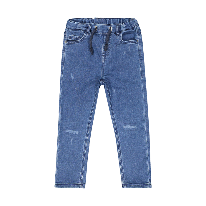 Pantalone in felpa denim con coulisse per bambino