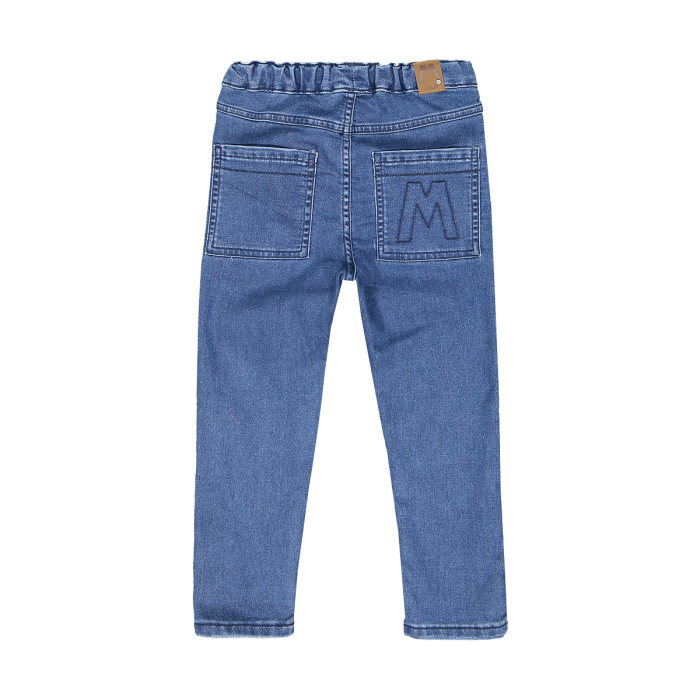 Pantalone in felpa denim con coulisse per bambino