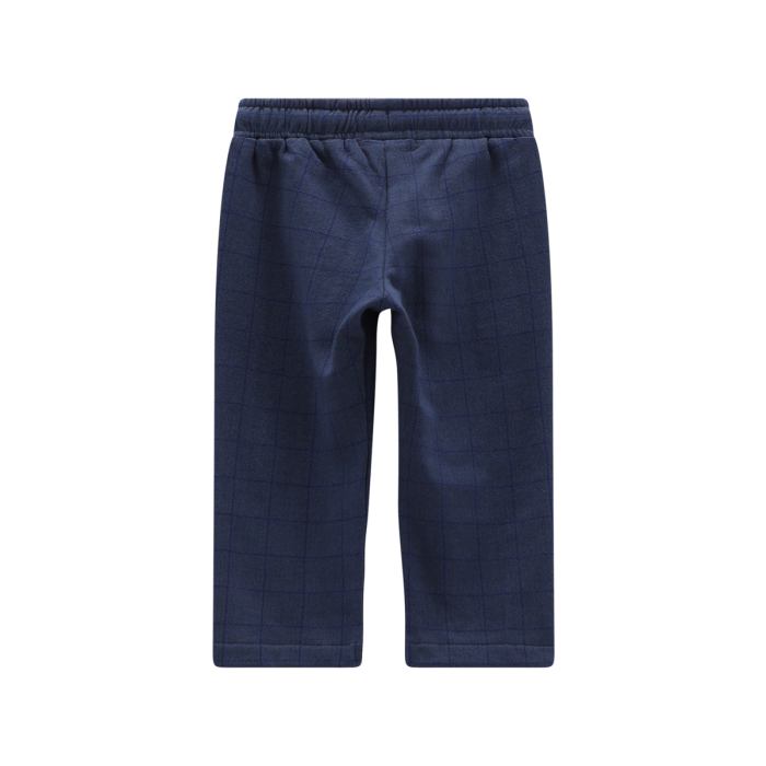 Completo 3 Pezzi Bimbo Felpa A Quadri Blu Navy Melby