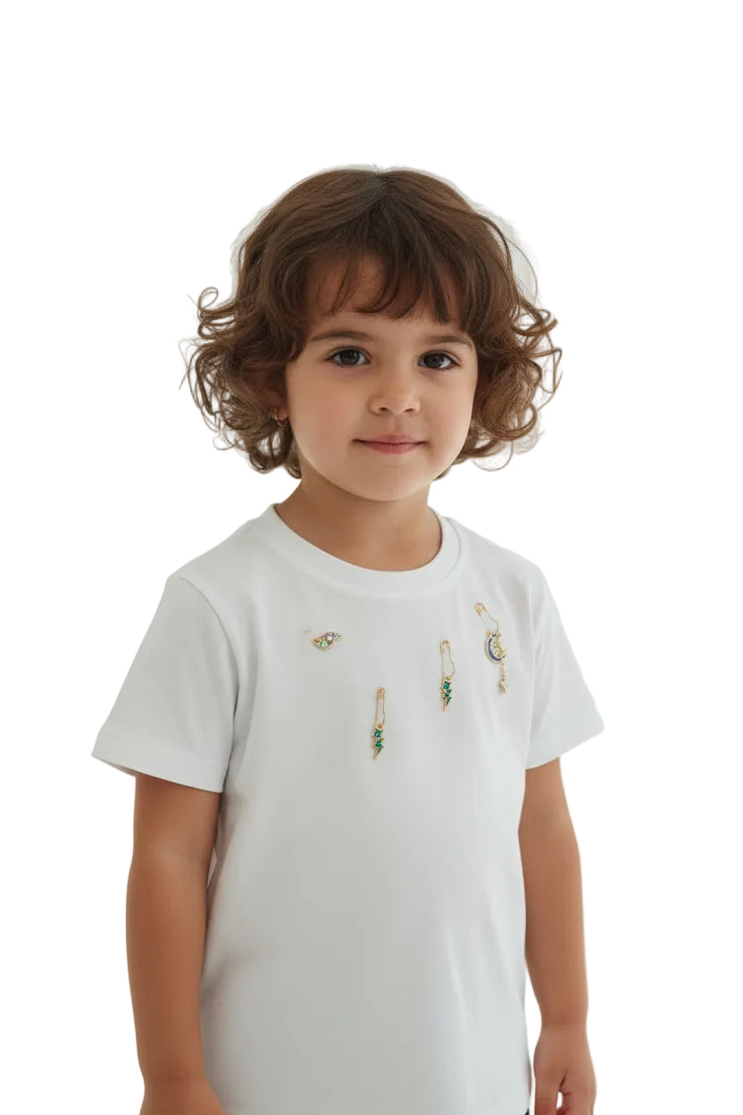 T-SHIRT IN COTONE CON SPILLE