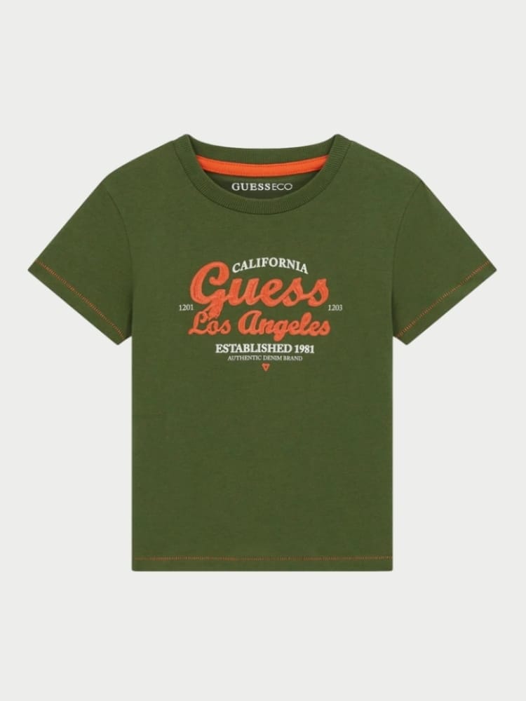 Guess t-shirt kids in cotone verde con logo