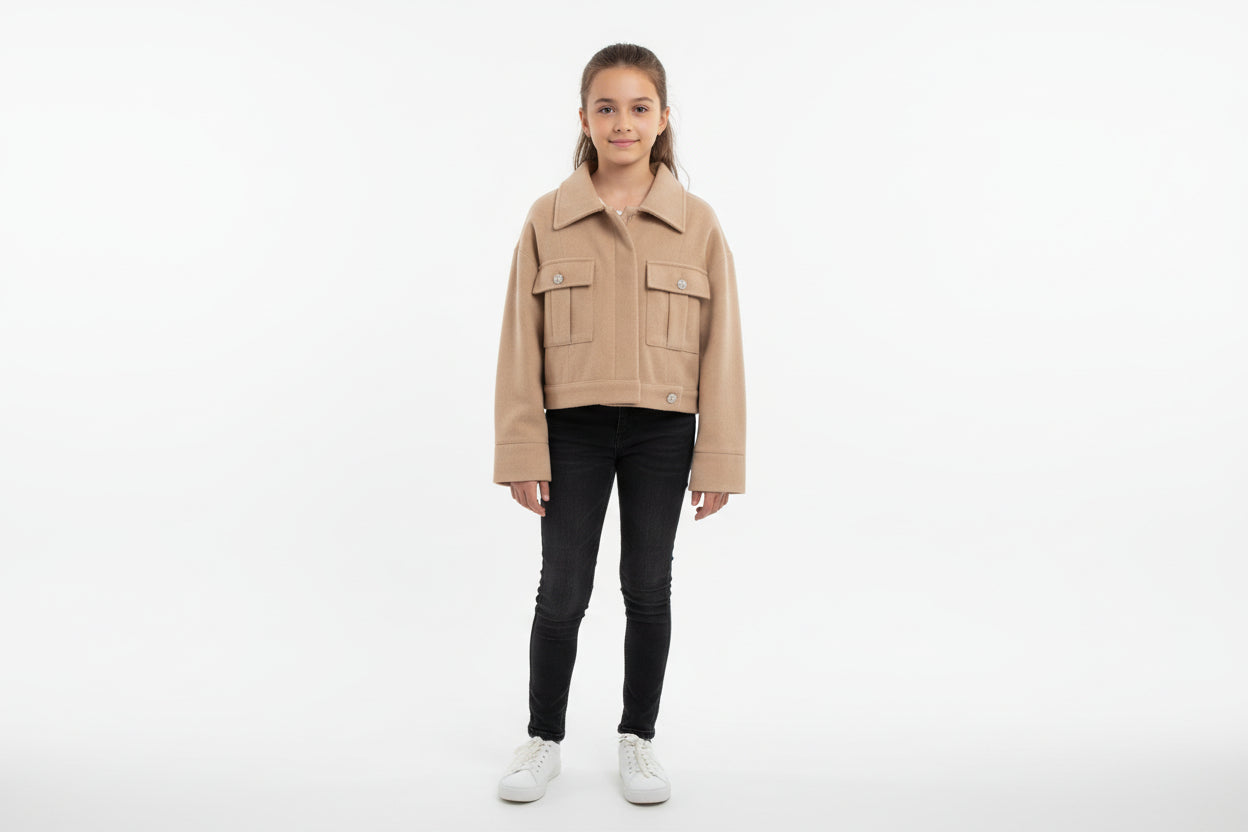 GIACCA CORTA IN PANNO BEIGE
