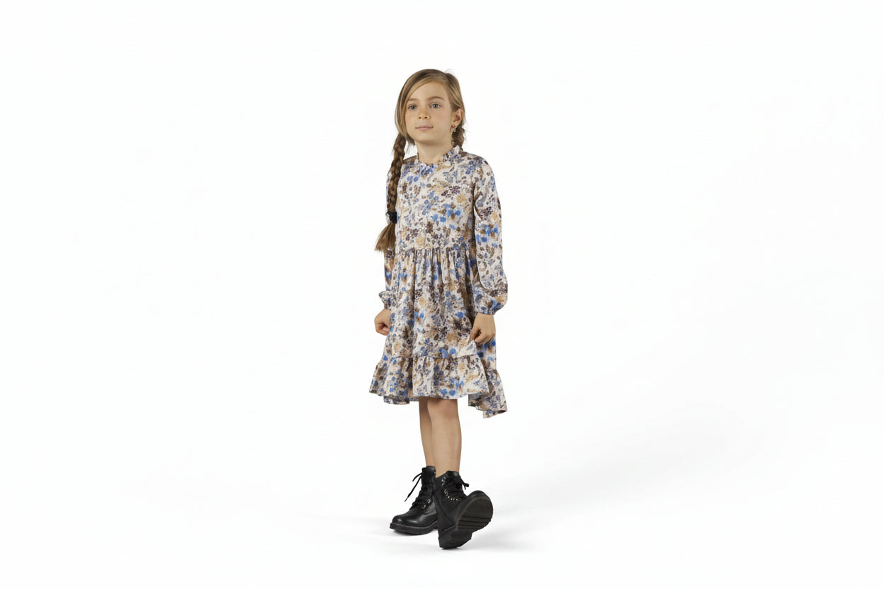 ABITO MANICHE LUNGHE IN RASO