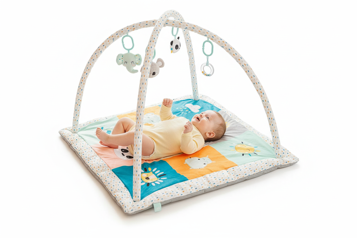 Palestra per neonati e tappetino da gioco con 3 bambole incluse