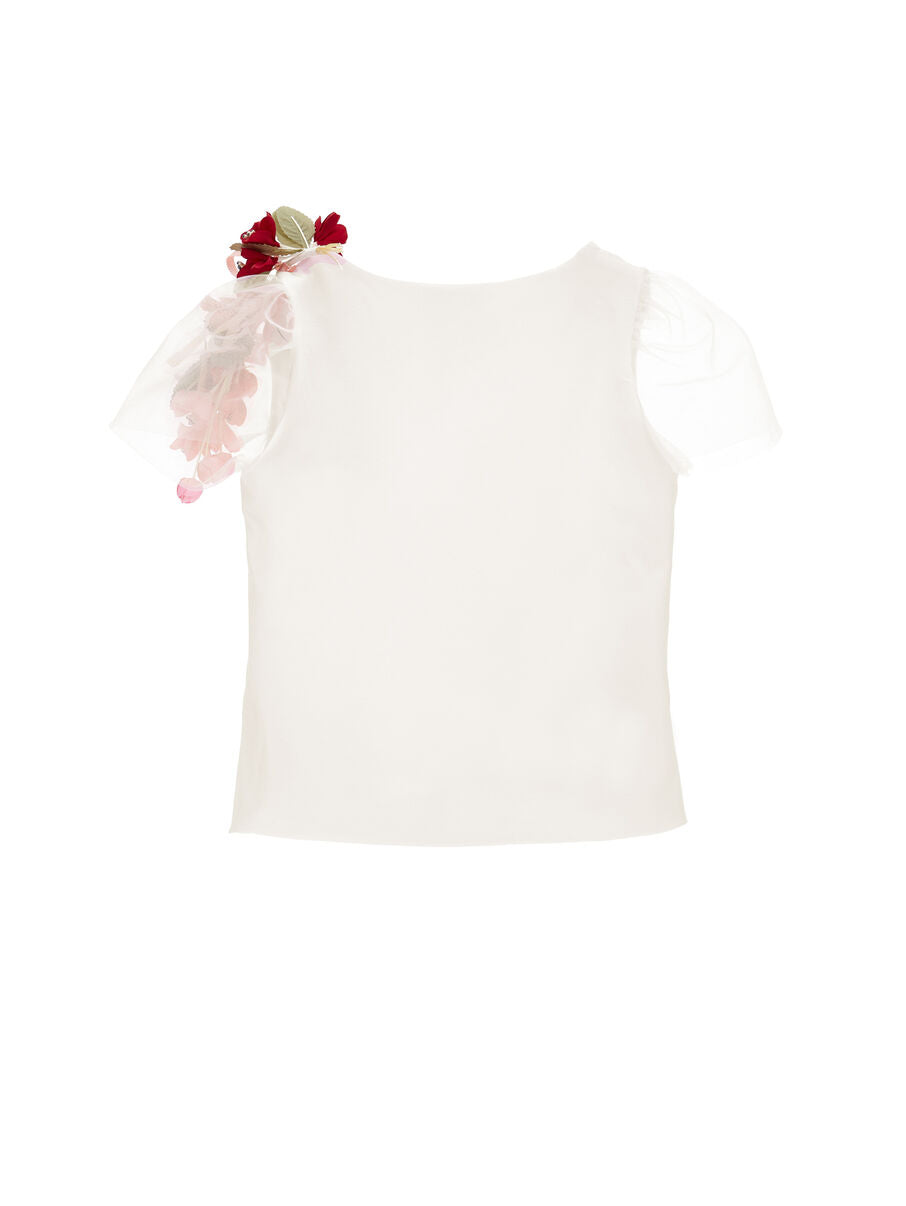 T-shirt manica in Tulle