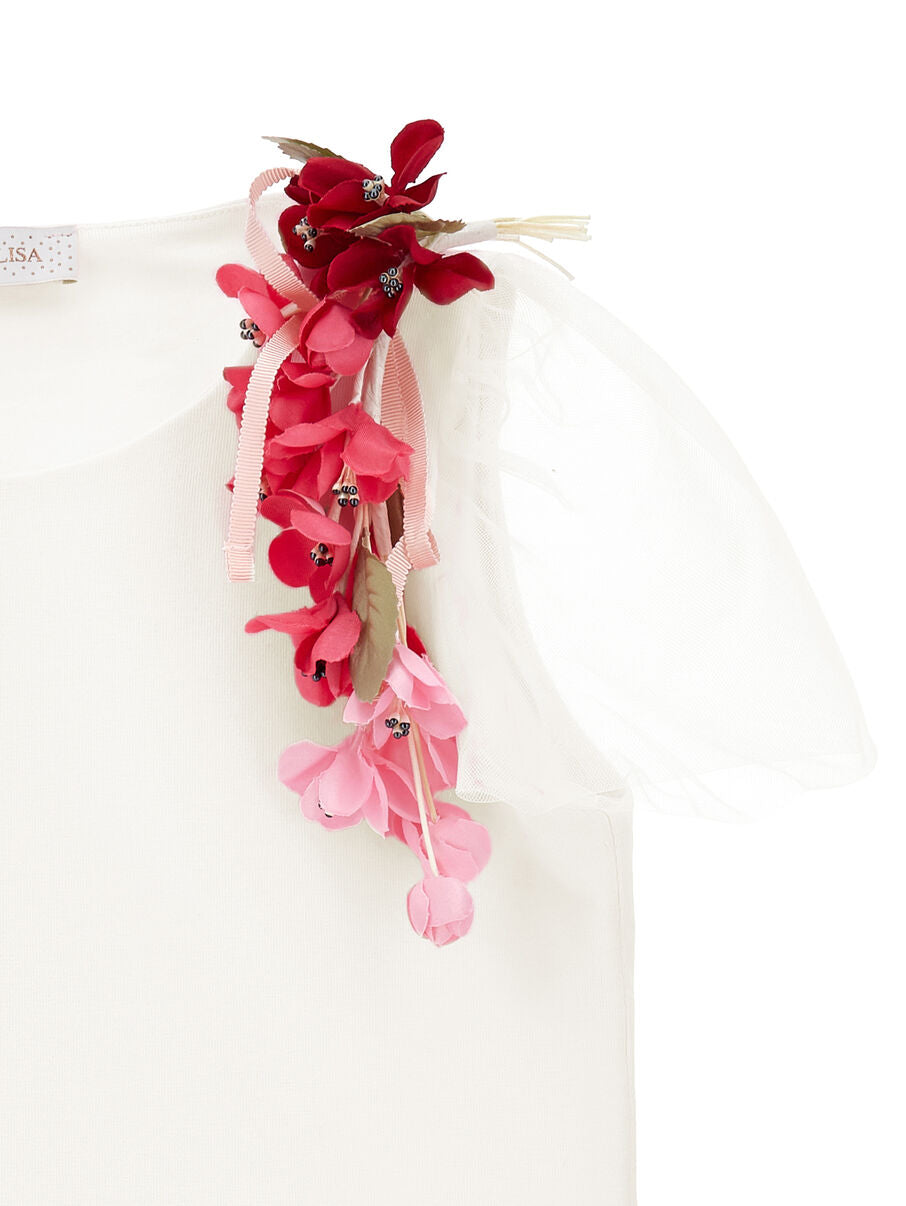 T-shirt manica in Tulle