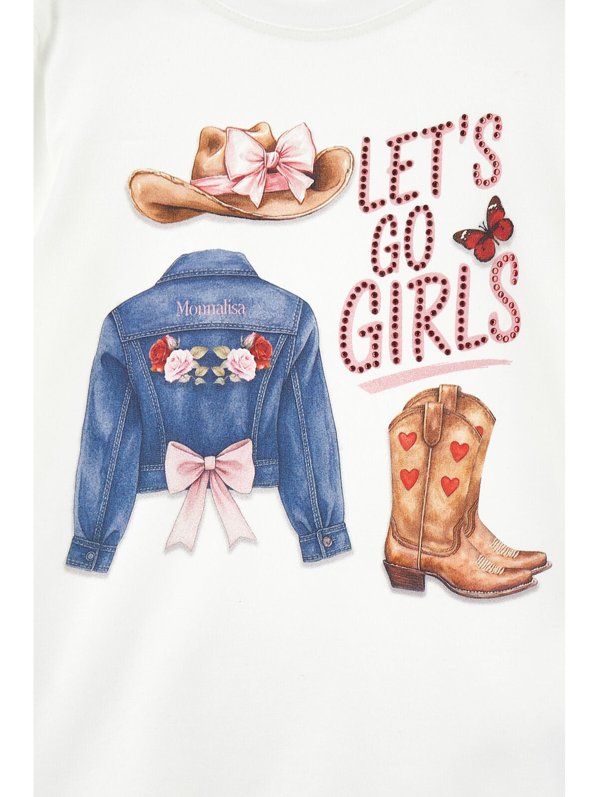 T-shirt Cowgirl Monnalisa con Decorazioni