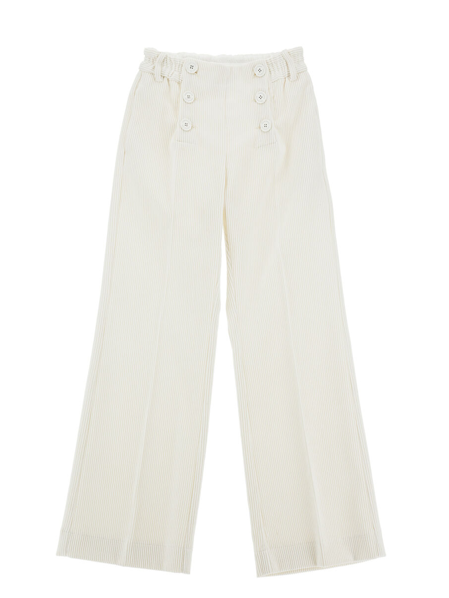Pantaloni wide leg a coste con bottoni Ermanno Scervino