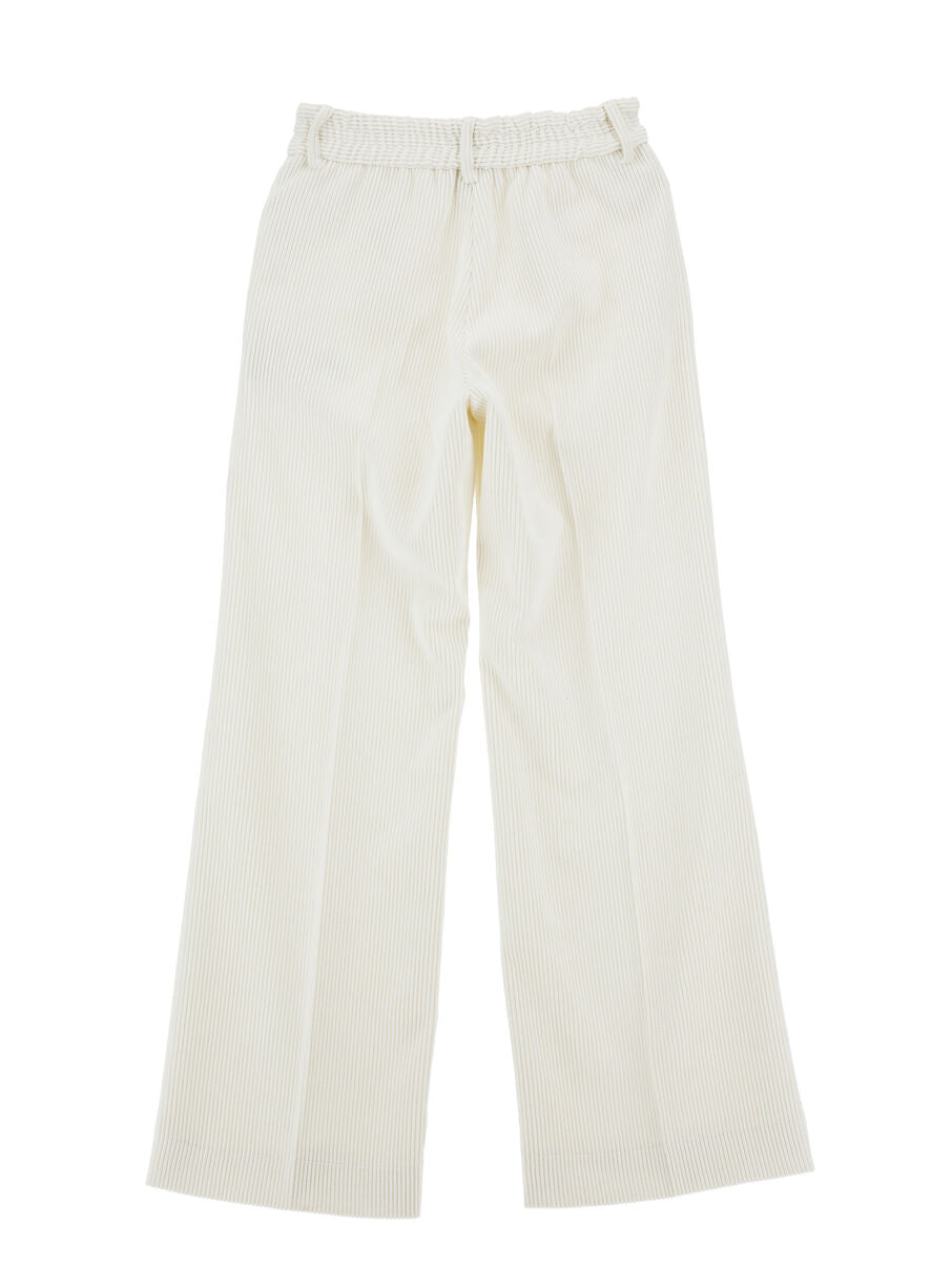 Pantaloni wide leg a coste con bottoni Ermanno Scervino