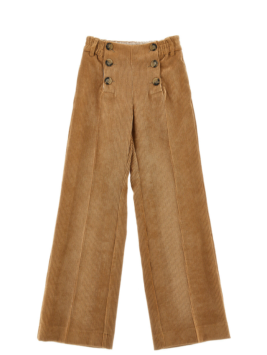 Pantaloni wide leg a coste con bottoni Ermanno Scervino
