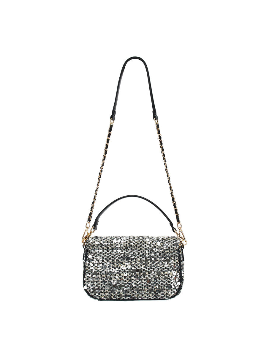 Borsa con paillettes e logo gioiello Scervino