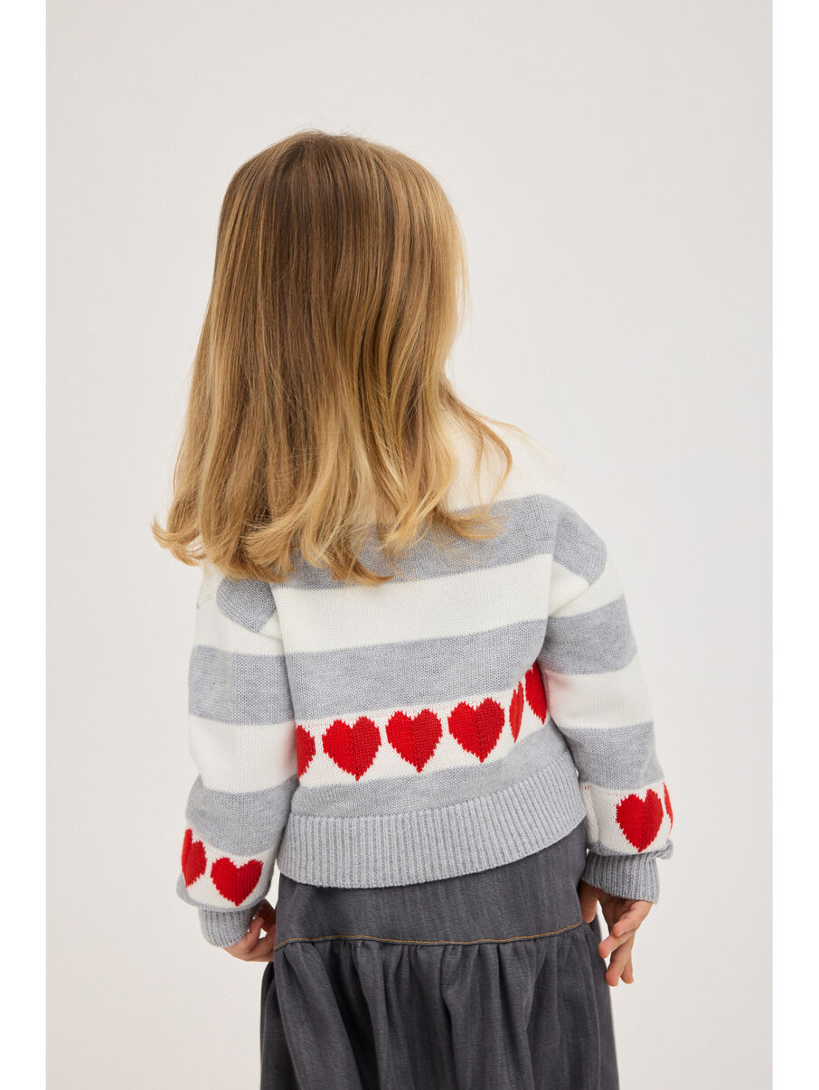 Maglione grigio per bambina con orsetto Monnalisa