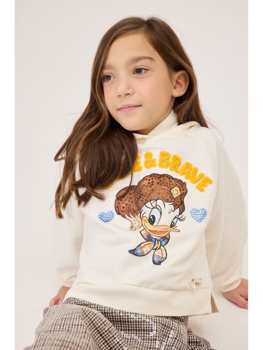 Felpa Daisy Duck Strass Monnalisa