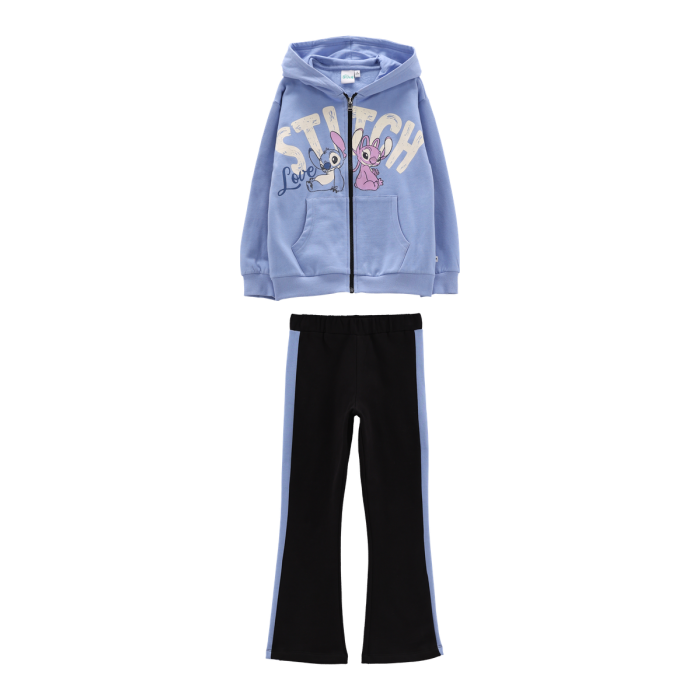 Tuta In Felpa Con Zip E Stampa Stitch Sky-nero Melby