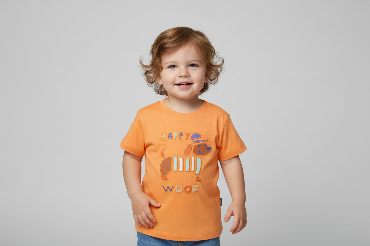 T-SHIRT COTONE MANDARINO