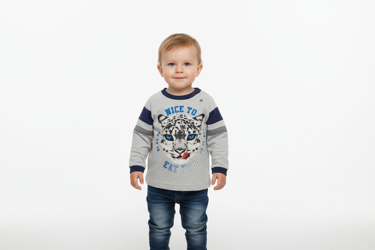 MAGLIETTA COTONE GRIGIO BLU