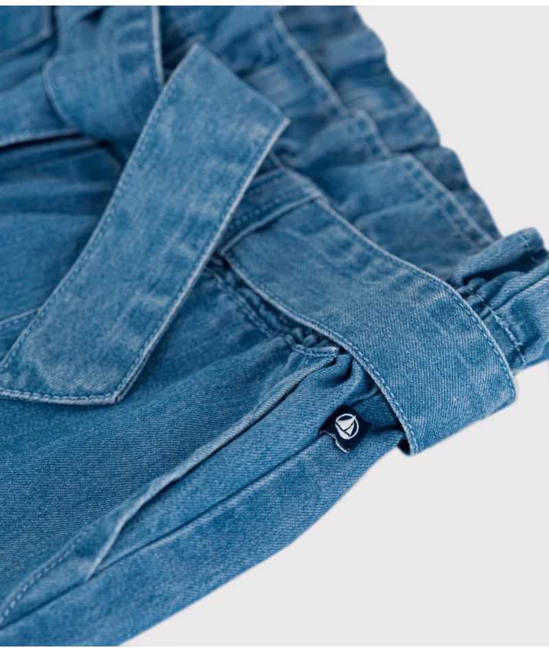 Short in denim leggero bambina