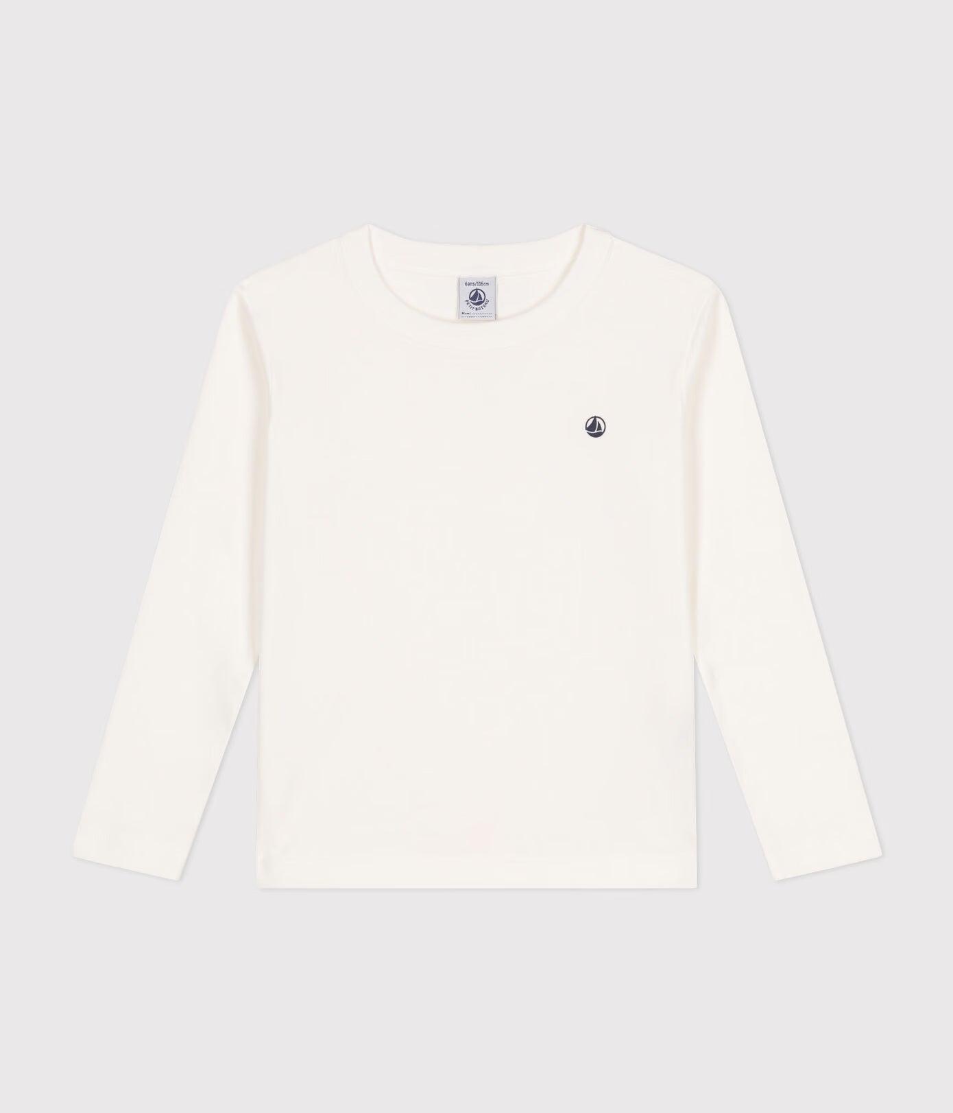 T-shirt a maniche lunghe a costine Petit Bateau
