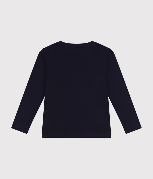T-shirt a maniche lunghe a costine Petit Bateau