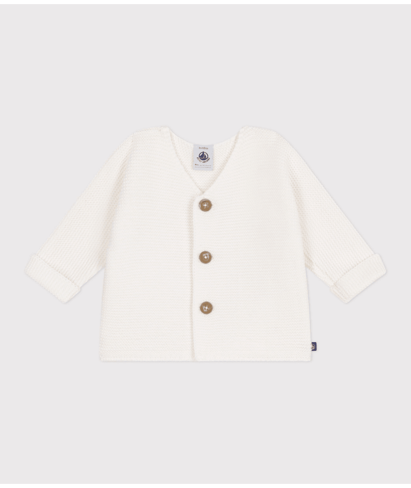 Cardigan in maglia di cotone a punto legaccio neonato