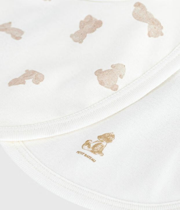 Set di bavaglini in cotone con orso stampato neonato