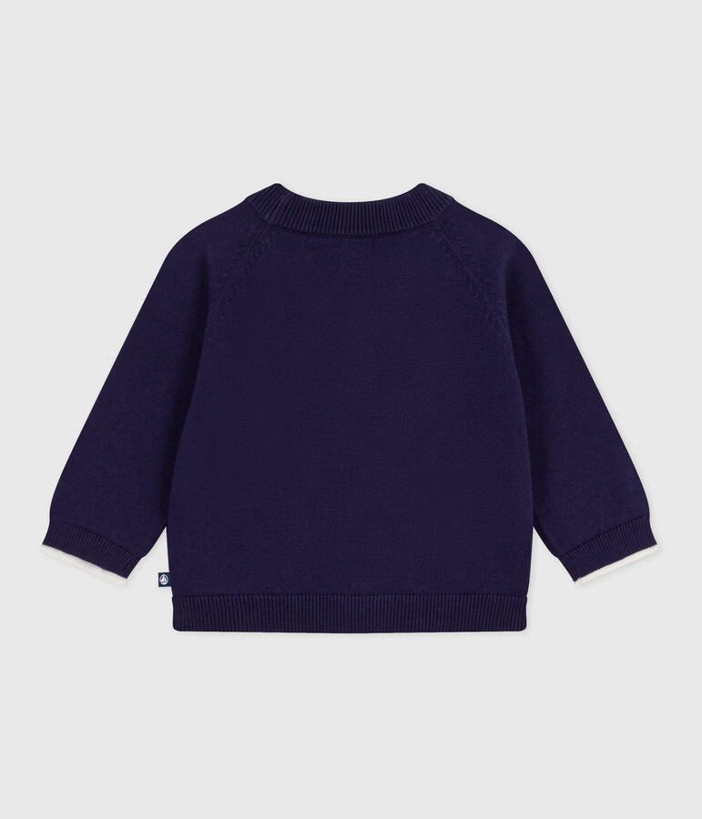 Solid color baby cotton cardigan