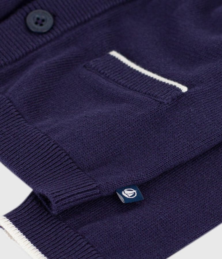 Solid color baby cotton cardigan