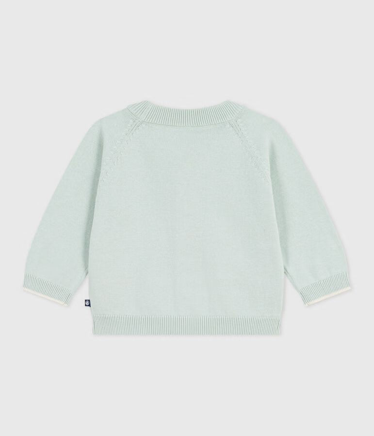 Cardigan in cotone tinta unita neonato