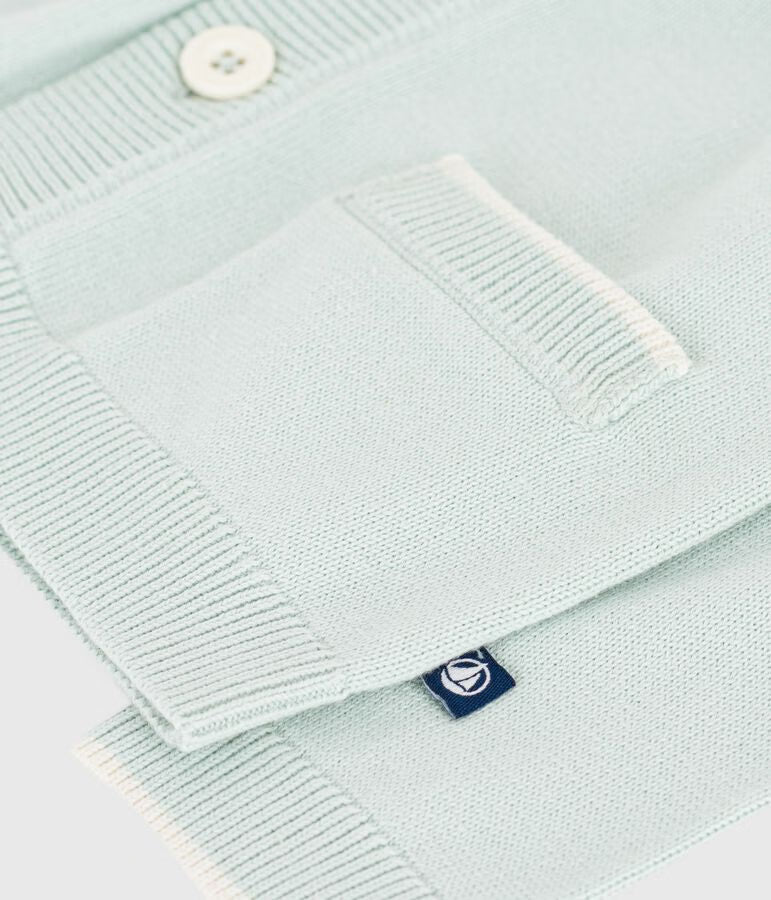 Cardigan in cotone tinta unita neonato