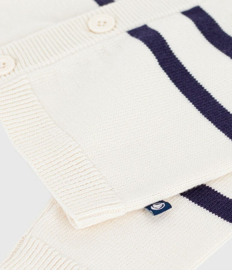 Cardigan in cotone a righe neonato.