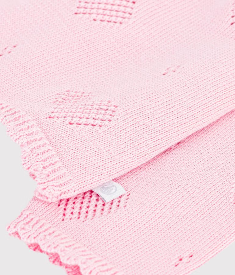 Cardigan in cotone con motivo a cuori neonata