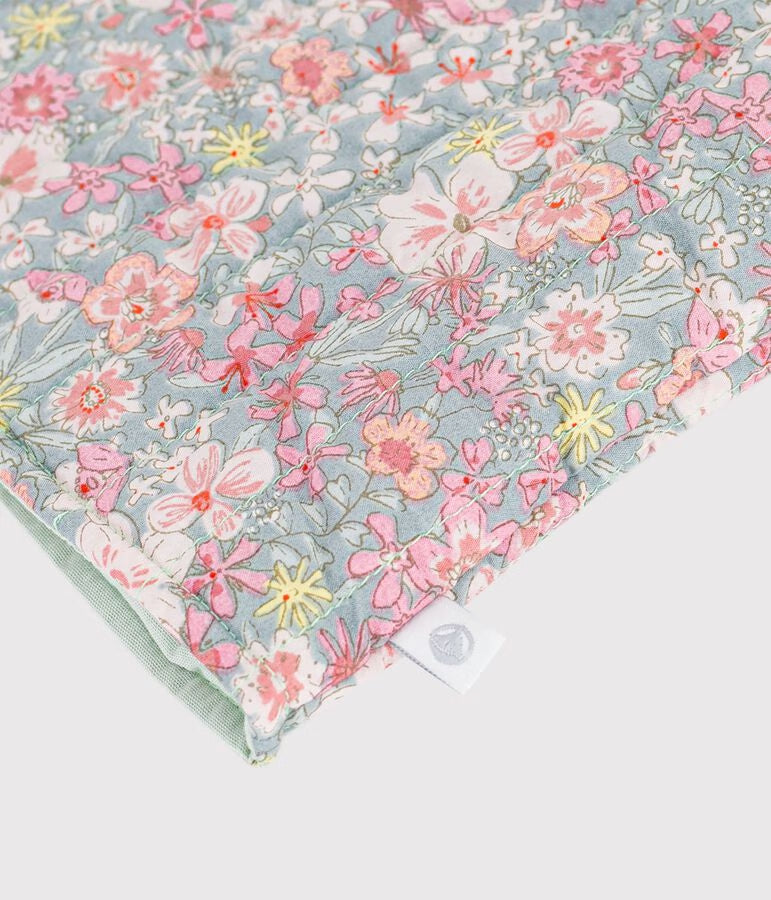 Sleeveless cotton cardigan with floral print for baby girls