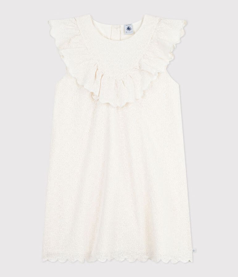 Abito a maniche corte in cotone a cuori bambina