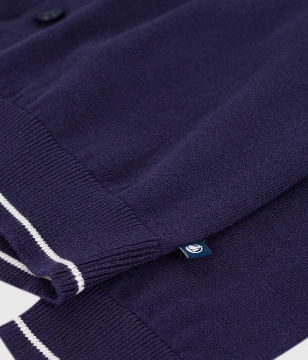 Solid color cotton cardigan for boys