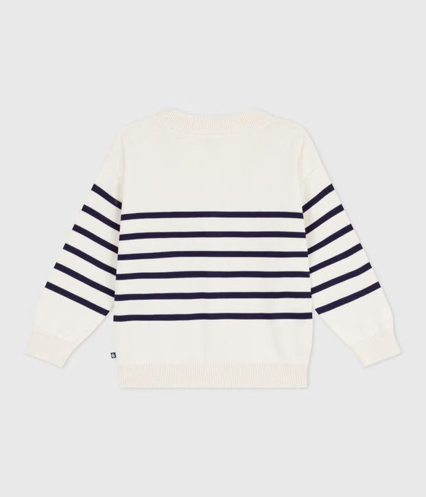 Cardigan in cotone a righe bambino