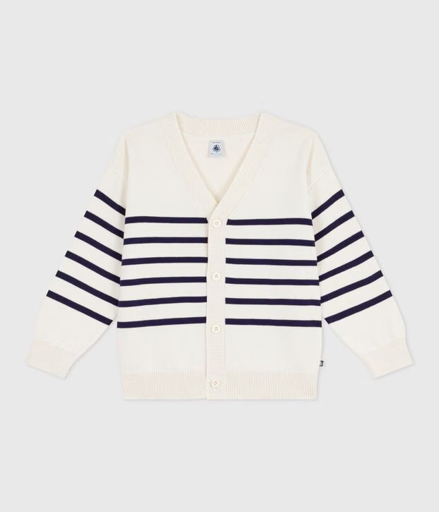 Cardigan in cotone a righe bambino