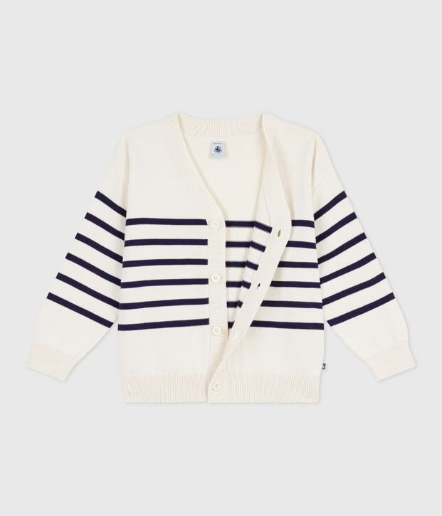 Cardigan in cotone a righe bambino