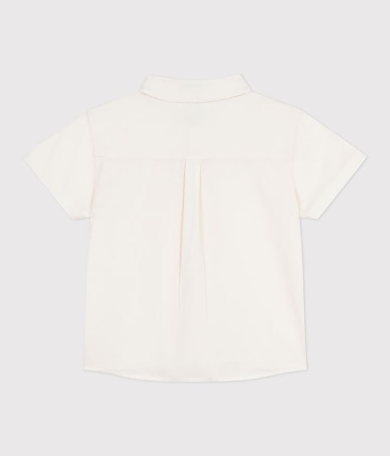 Camicia a maniche corte in cotone e lino bambino