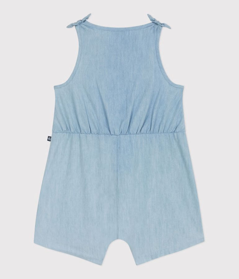 Tutina corta in chambray neonata