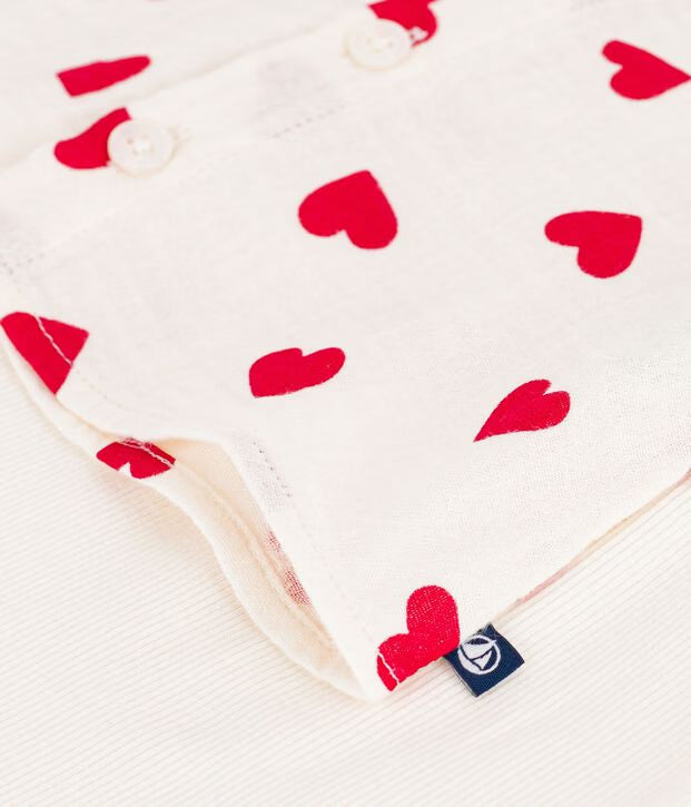 2-piece long cotton set consisting of a printed blouse and leggings