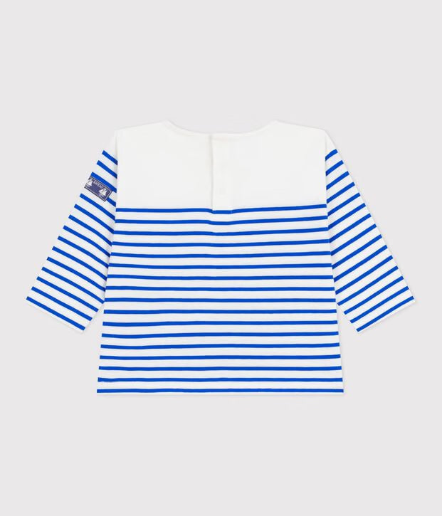 T-shirt marinière a maniche lunghe in cotone neonato