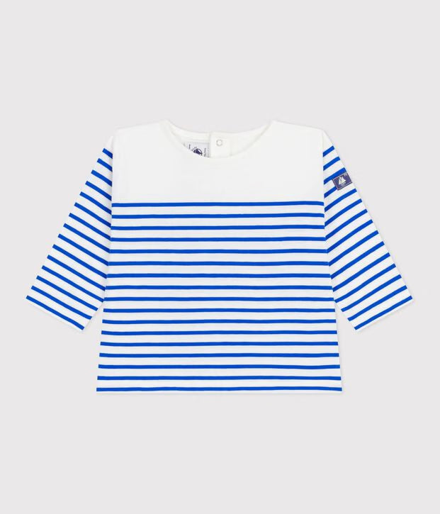 T-shirt marinière a maniche lunghe in cotone neonato