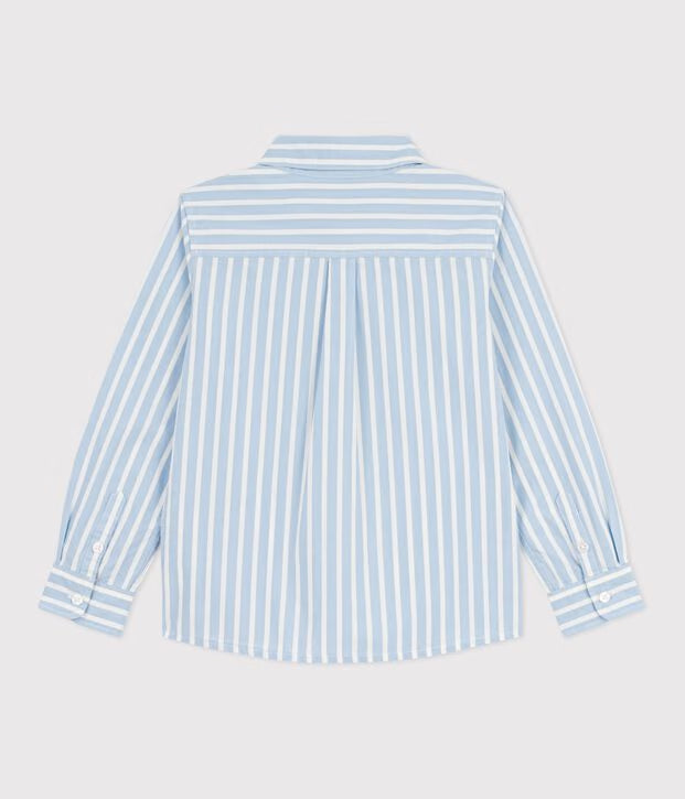 Camicia a maniche lunghe in cotone a righe bambino