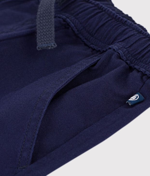 Solid color cotton Bermuda shorts for boys